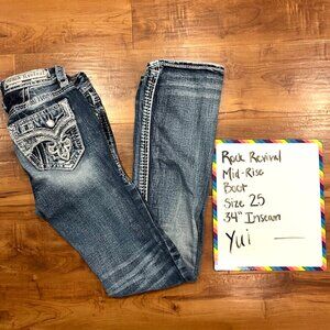 Rock Revival Yui Mid-Rise Boot Cut Jeans- Size 25